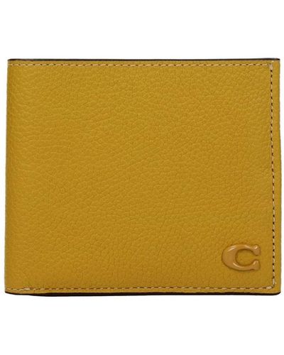 COACH Wallets Leather Mustard - Yellow