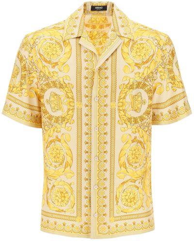 Versace Printed Silk Shirt - Yellow