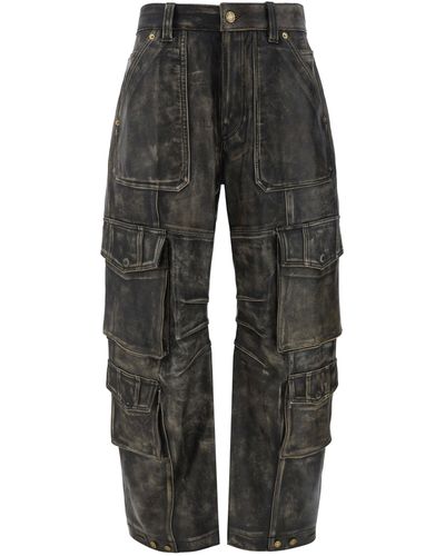 Golden Goose Cargo Leather Pants - Gray