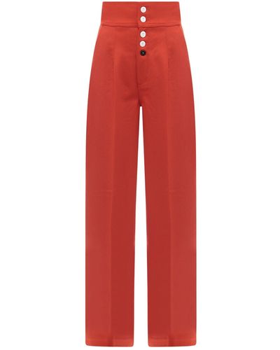 Made In Tomboy Wool And Cashmere Trouser With Wide Leg - Red