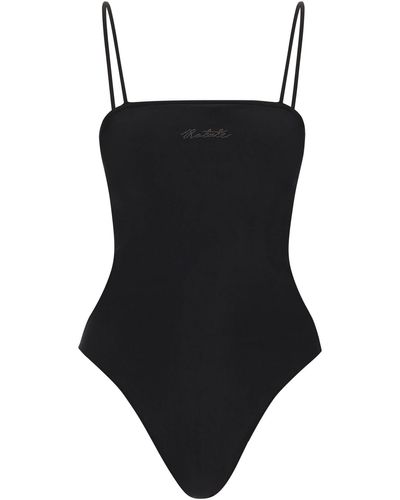 ROTATE BIRGER CHRISTENSEN Thin Strap Jersey Bodysuit - Black