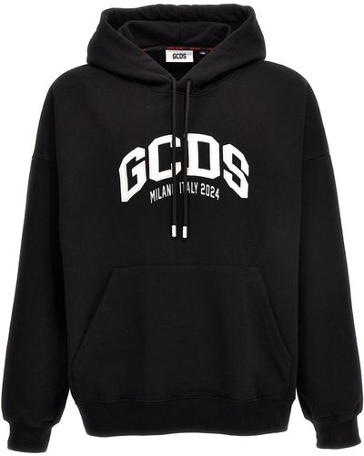 Gcds Logo Embroidery Hoodie Felpe Bianco/Nero