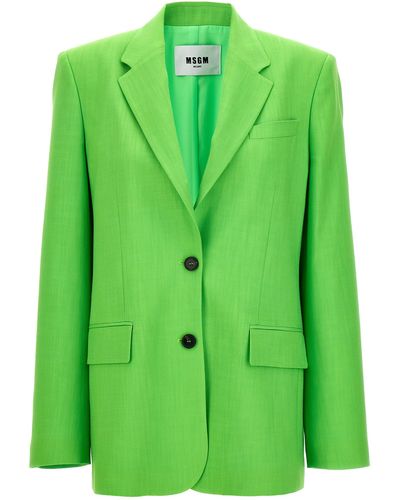 MSGM Single-breasted Blazer Blazer And Suits - Green