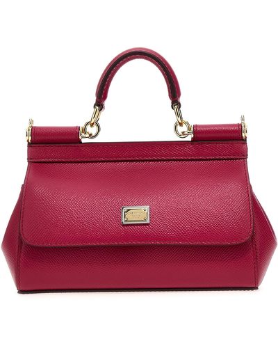 Dolce & Gabbana Sicily Small Handbag Hand Bags Fuchsia - Red