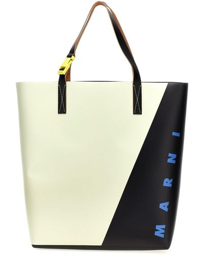 Marni Logo Shopping Bag Tote Bag - Black