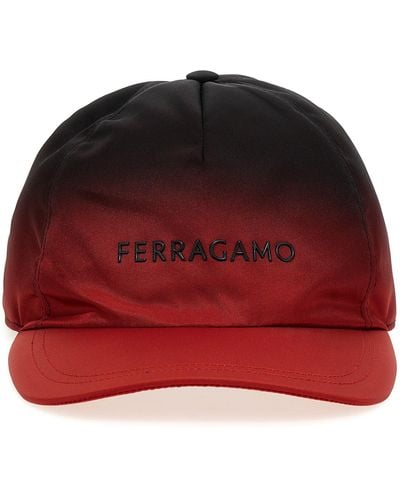 Ferragamo Lettering Logo Cap Cappelli Multicolor - Rosso
