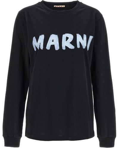 Marni Logo Print T-Shirt - Black