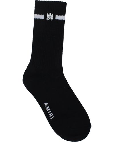Amiri Socks Cotton Black White