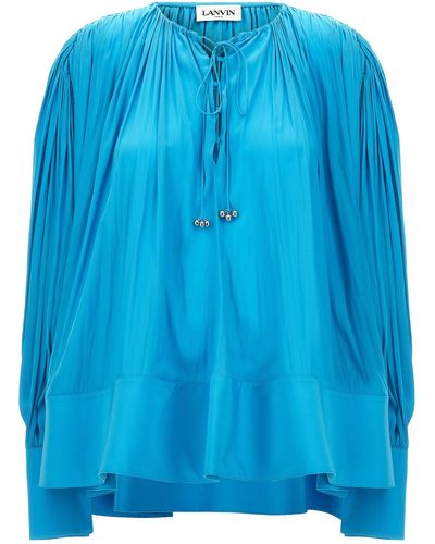 Lanvin Wide Blouse Camicie Celeste - Blu
