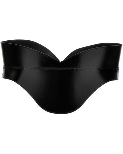Alexander McQueen Cintura corsetto in pelle - Nero