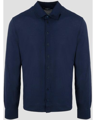 Herno Jersey crepe shirt - Blu