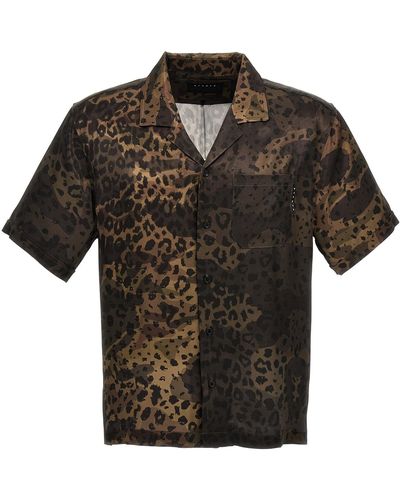 Stampd Dual Camo Leopard Camp Shirt, Blouse - Black