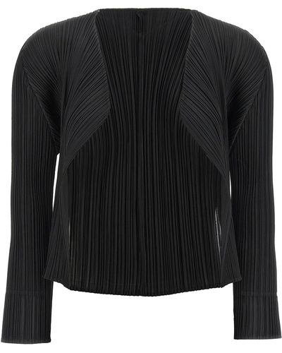 Pleats Please Issey Miyake Basics Sweater, Cardigans - Black