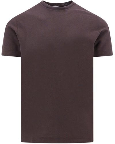 Zanone T-shirt basica in cotone - Marrone