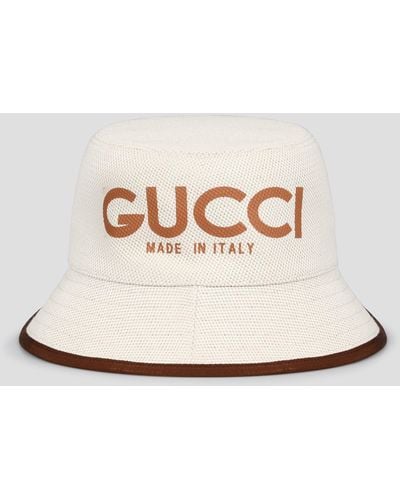 Gucci Print Bucket Hat - Natural