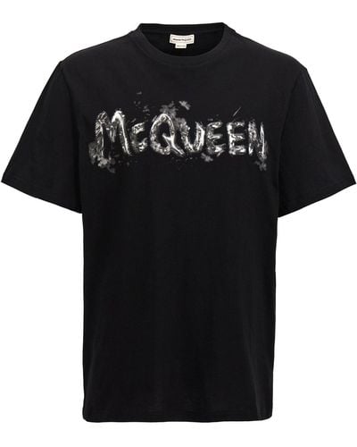 Alexander McQueen Logo Print T-Shirt - Black