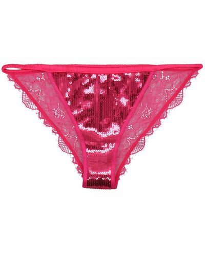 Love Stories Womens Hot Pink Roomie Mid-rise Stretch-velvet Thong