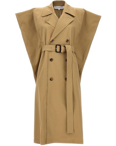 JW Anderson Sleeveless Double-Breasted Trench Coat Trench E Impermeabili Beige - Metallizzato