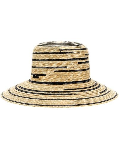 Borsalino Bicolor Straw Hat Cappelli Beige - Metallizzato