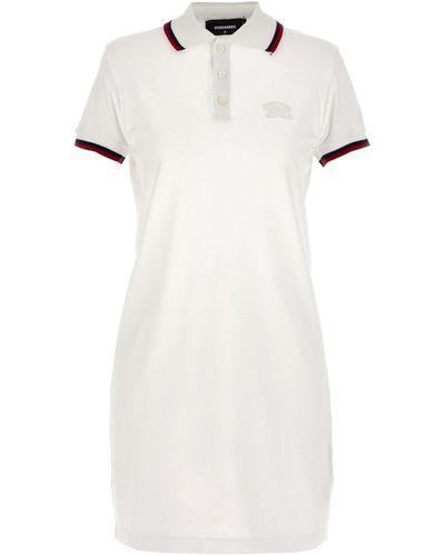 DSquared² Maxi Cut Out Polo Dress Abiti Bianco