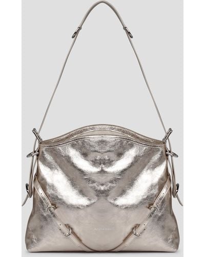 Givenchy Laminated Leather Medium Voyou Bag - White