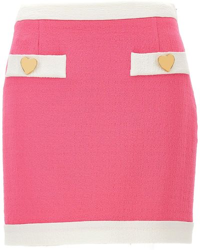 Moschino Heart Buttons Skirts - Pink