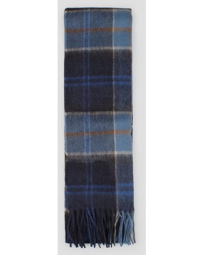 Barbour Wool cashmere tartan scarf - Blu