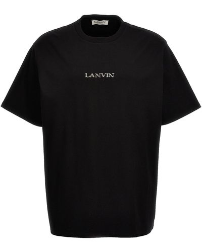 Lanvin Logo Embroidery T Shirt Nero