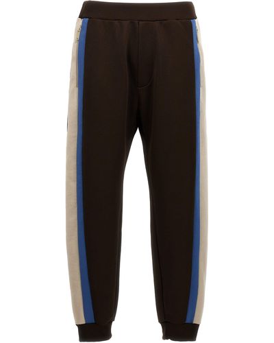 DSquared² Joggers With Contrast Bands Pantaloni Marrone - Nero