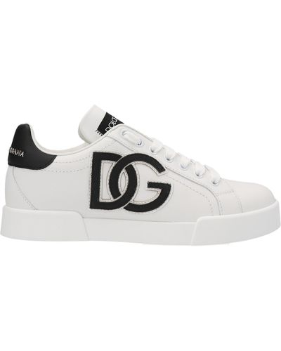 Dolce & Gabbana Sneakers portofino con stampa - Bianco