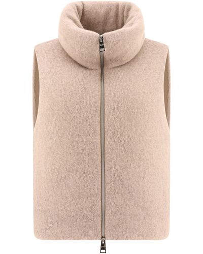 Herno Wool Down Vest Jackets - Natural