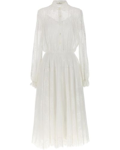Ermanno Scervino Lace Long Dress Abiti Bianco