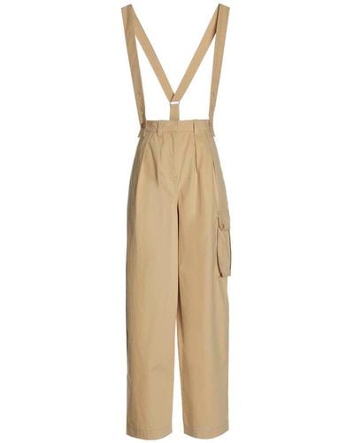 KENZO Cargo Trousers With Braces - Natural