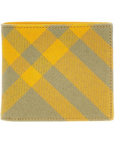 Burberry Check Wallet Wallets, Card Holders - Yellow