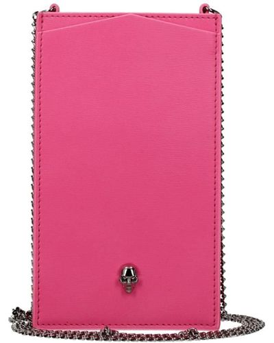 Alexander McQueen Selfphone Cover Leather Fluo - Pink