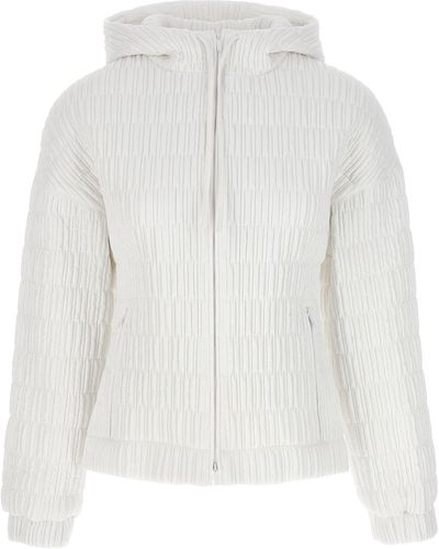 Ferragamo Quilted Bomber Jacket Giacche Bianco