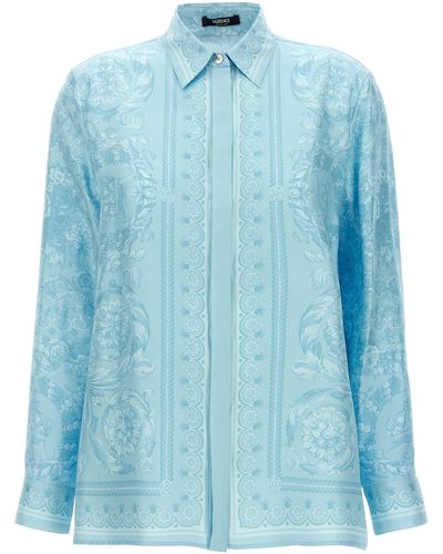 Versace Barocco Camicie Celeste - Blu