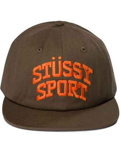 Stussy Mid-Depth Sport Snapback Hats - Brown
