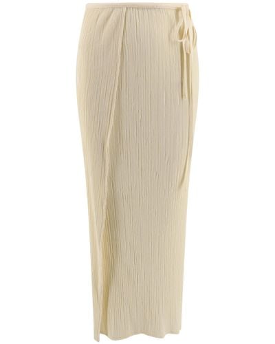 LE17SEPTEMBRE Ribbed Long Skirt - Natural