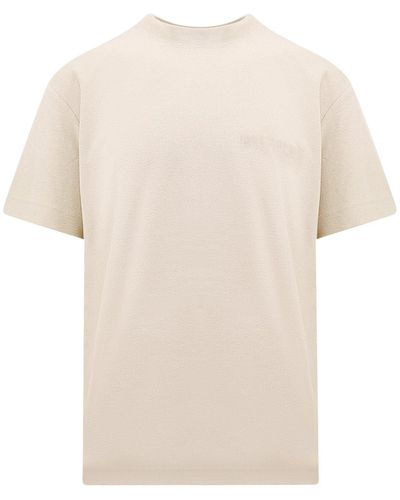 Purple Brand Textured Jersey T-Shirt With Logo Print - White