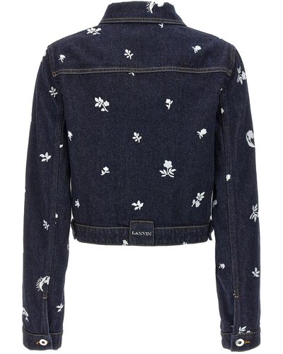 Lanvin Floral Embroidery Jacket Giacche Blu