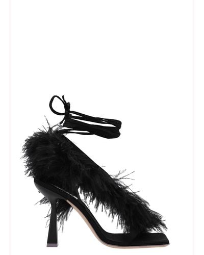 Sebastian 'feather Wrap' Sandals - Black
