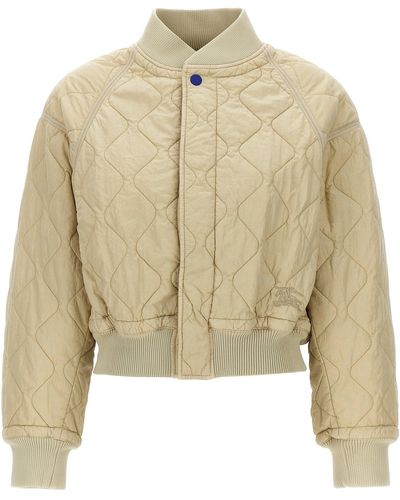Burberry Quilted Bomber Jacket Giacche Beige - Neutro