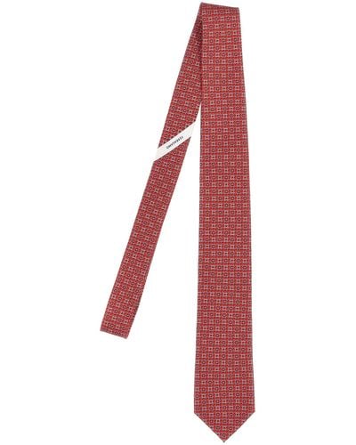 Ferragamo Printed Tie Ties, Papillon - Red