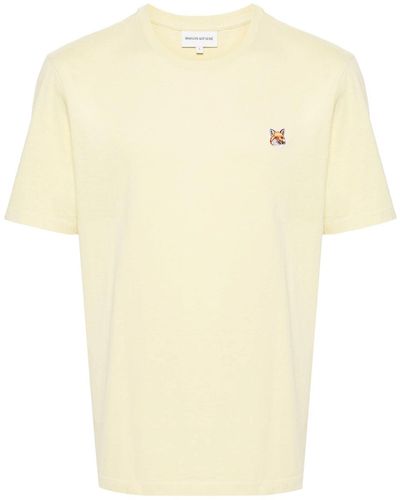 Maison Kitsuné T-Shirt With Fox Head Application - Natural