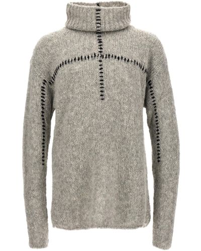 Thom Krom Contrast Embroidery Sweater Sweater, Cardigans - Gray