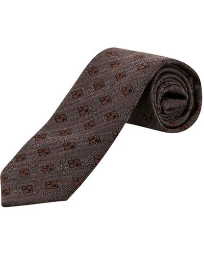 Nicky Wool And Silk Tie - Brown