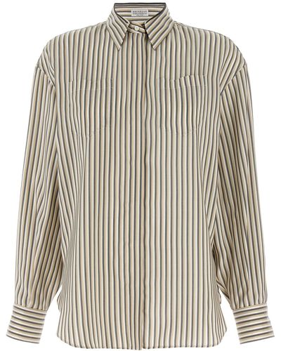 Brunello Cucinelli Striped Shirt Shirt, Blouse - Multicolour