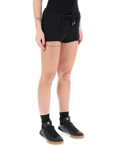 Courreges Mini Shorts In Jersey Interlock - Black
