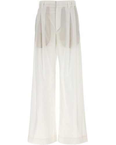 Brunello Cucinelli With Front Pleats Trousers - White
